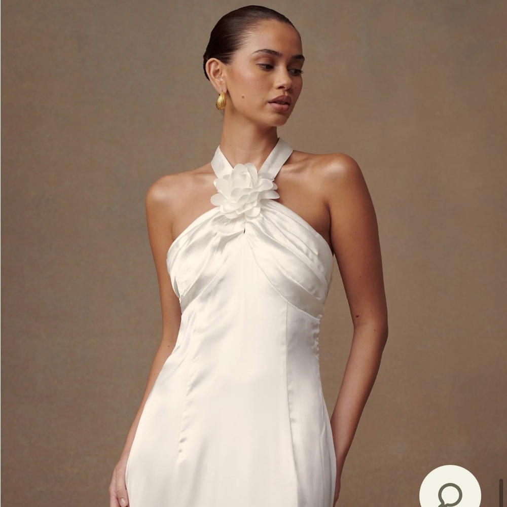 Elegant White Halter Dress